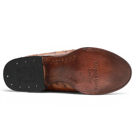 Botas Vaqueras Black Label con Grabado Tipo Avestruz – Cognac - Tanner Mark Boots