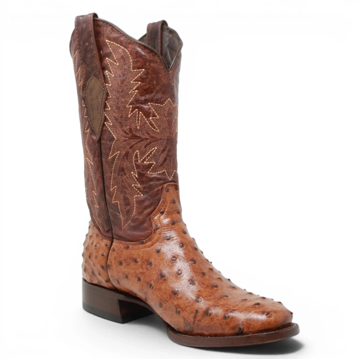 Botas Vaqueras Black Label con Grabado Tipo Avestruz – Cognac - Tanner Mark Boots