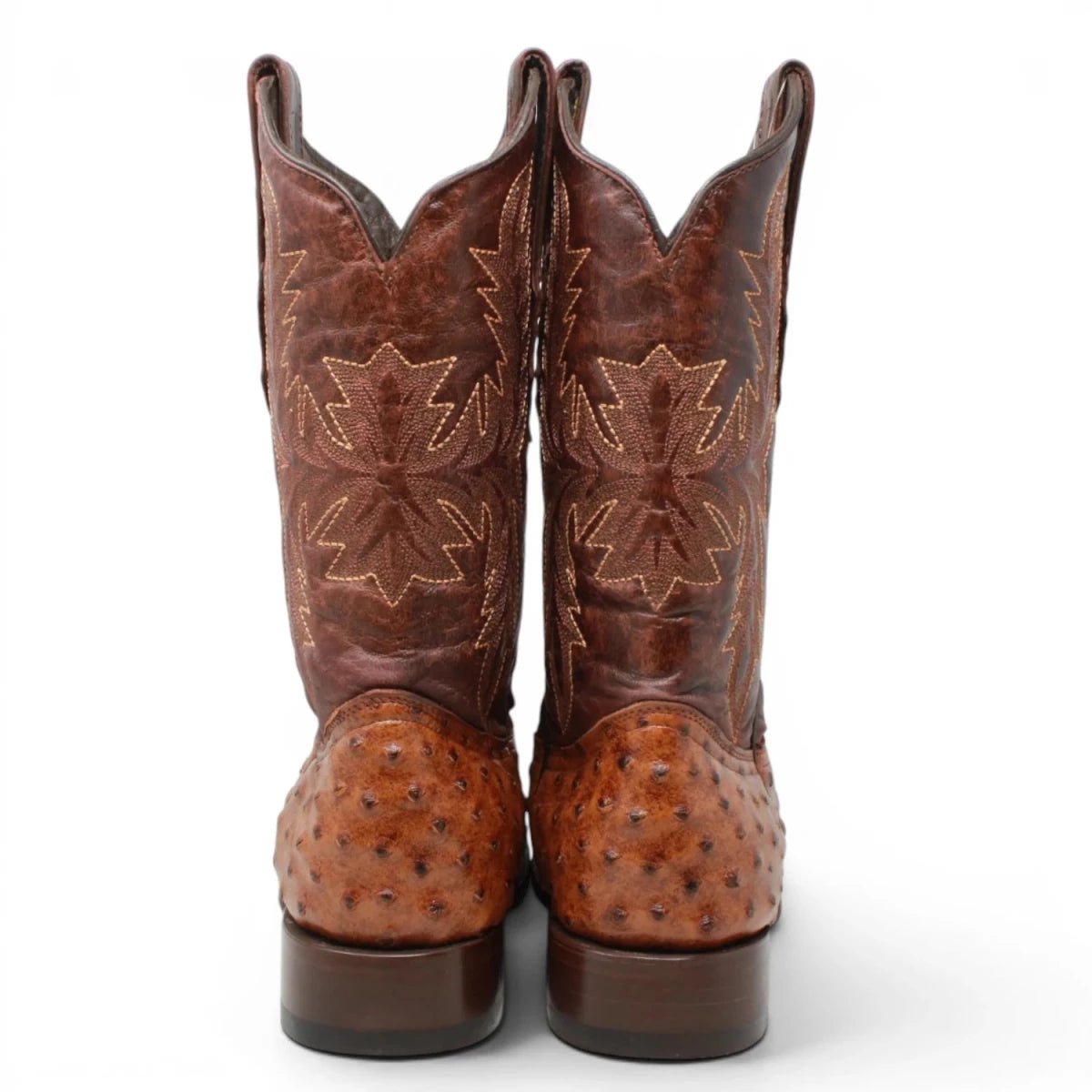 Botas Vaqueras Black Label con Grabado Tipo Avestruz – Cognac - Tanner Mark Boots