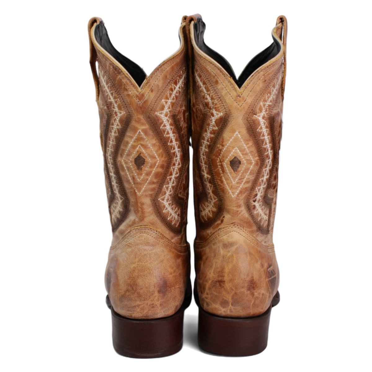 Botas Vaqueras de Cuero Napa Original Horma Rodeo Color Miel WD-342 - White Diamonds Boots