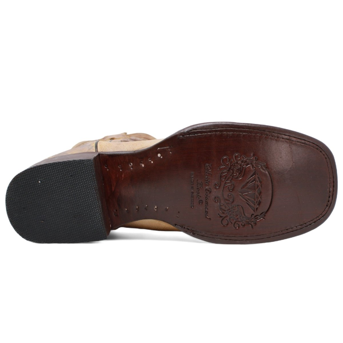 Botas Vaqueras de Cuero Napa Original Horma Rodeo Color Miel WD-342 - White Diamonds Boots