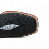 Botas Vaqueras de Piel con Estampado Manta Raya Punta Cuadrada TM205562 - Tanner Mark Boots