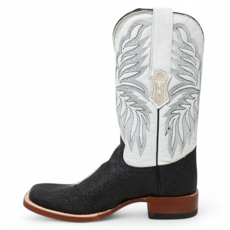 Botas Vaqueras de Piel con Estampado Manta Raya Punta Cuadrada TM205562 - Tanner Mark Boots