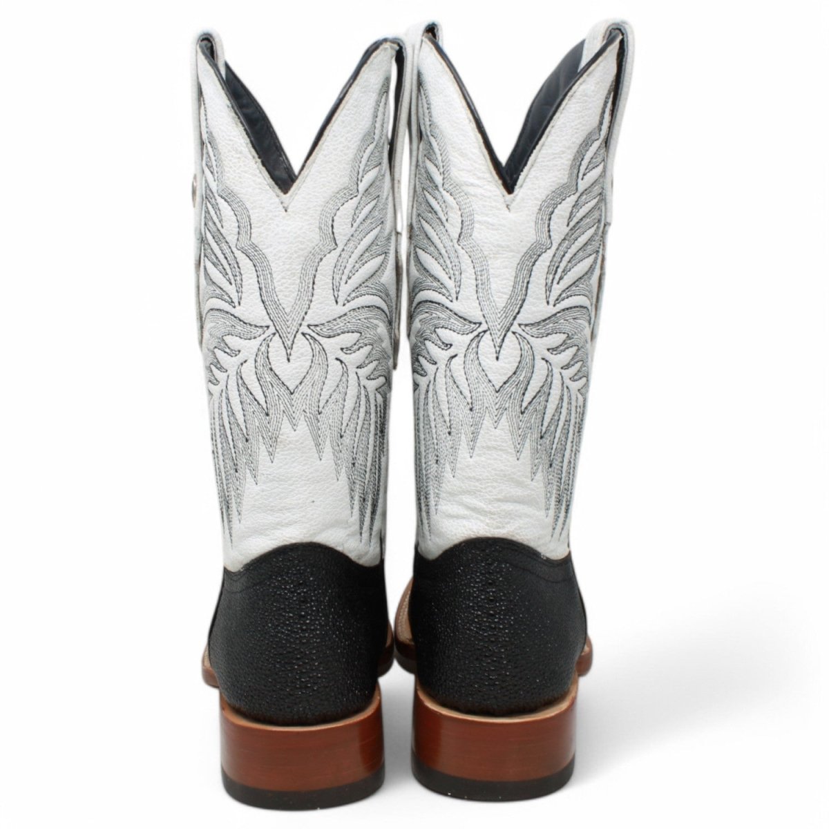 Botas Vaqueras de Piel con Estampado Manta Raya Punta Cuadrada TM205562 - Tanner Mark Boots