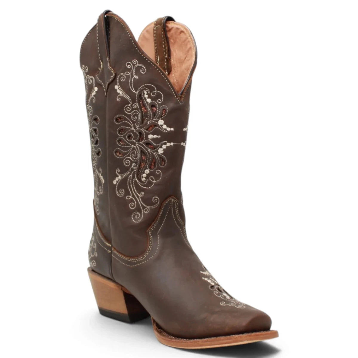 Botas Vaqueras para Mujer de Pantorrilla Ancha – Chocolate Pull Up TML205059AF - Tanner Mark Boots