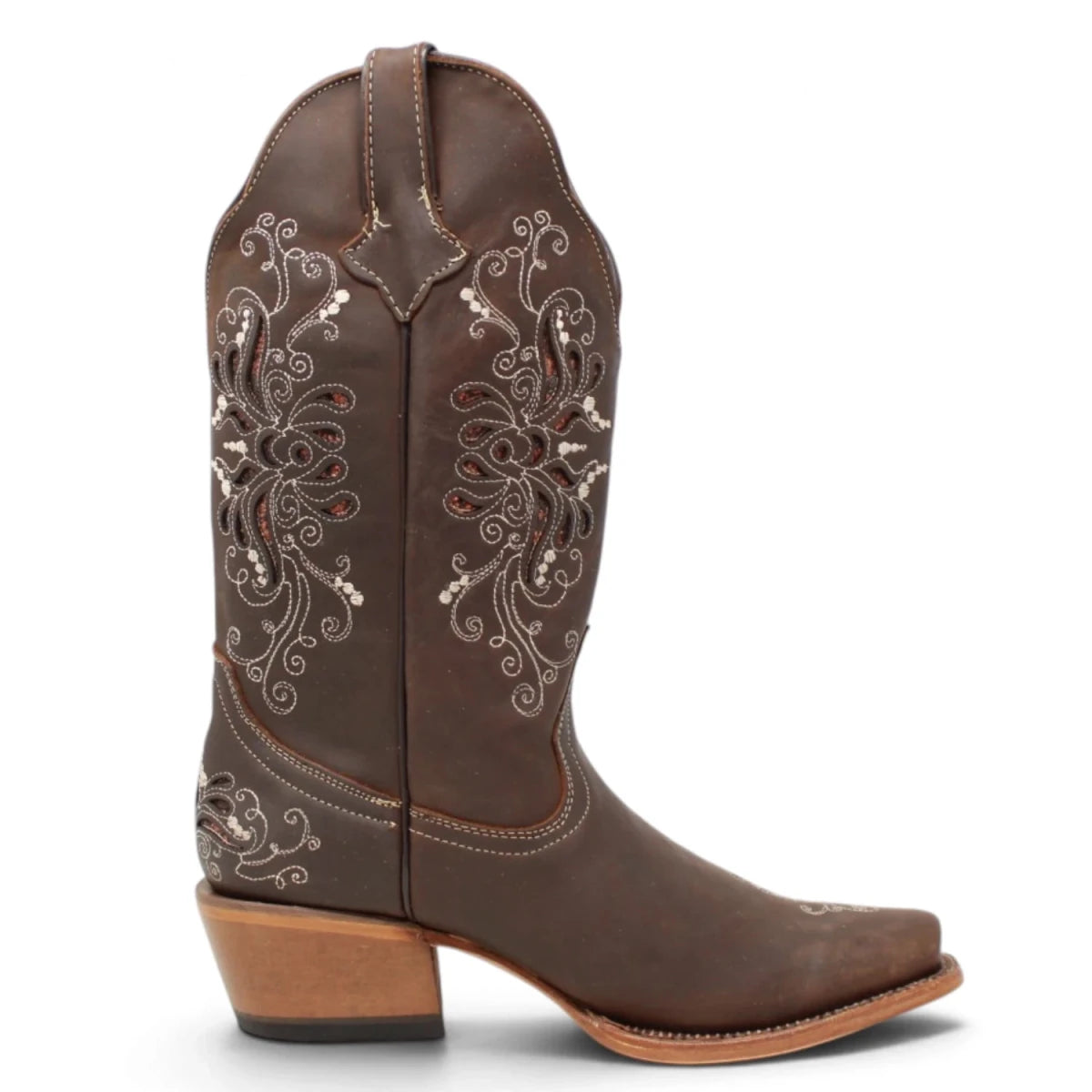 Botas Vaqueras para Mujer de Pantorrilla Ancha – Chocolate Pull Up TML205059AF - Tanner Mark Boots