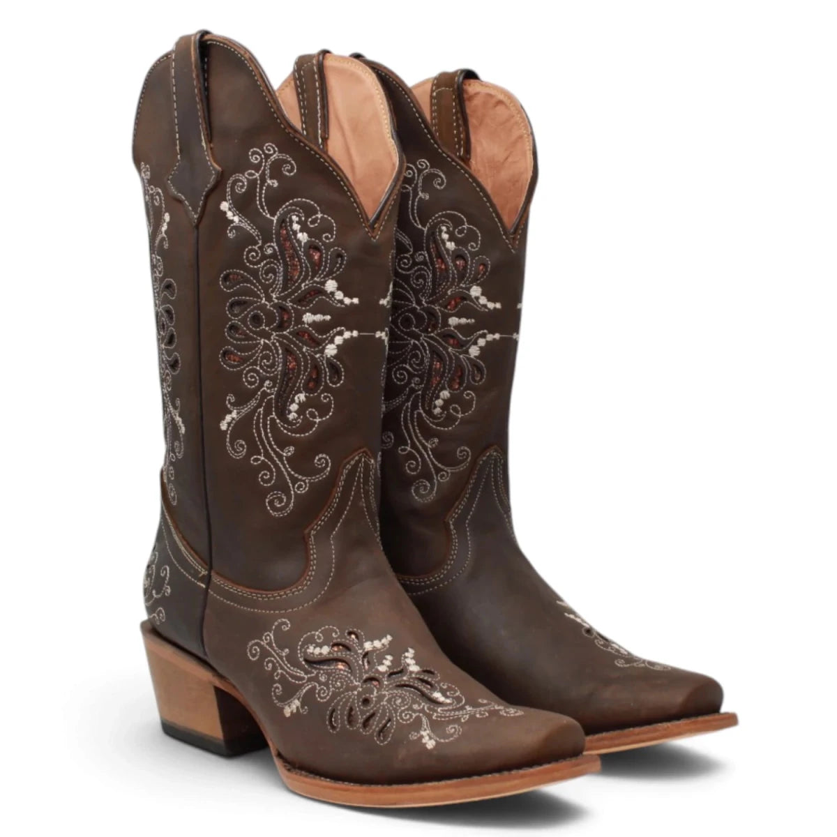 Botas Vaqueras para Mujer de Pantorrilla Ancha – Chocolate Pull Up TML205059AF - Tanner Mark Boots