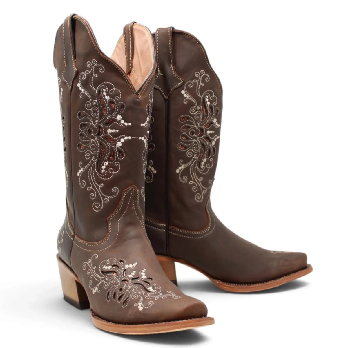 Botas Vaqueras para Mujer de Pantorrilla Ancha – Chocolate Pull Up TML205059AF - Tanner Mark Boots
