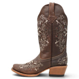Botas Vaqueras para Mujer de Pantorrilla Ancha – Chocolate Pull Up TML205059AF - Tanner Mark Boots