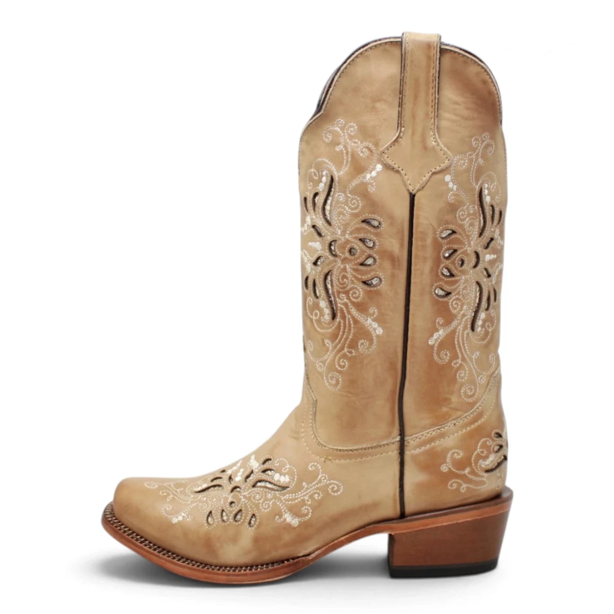 Botas Vaqueras para Mujer de Pantorrilla Ancha – Color Burnished Sand - TML205060AF - Tanner Mark Boots