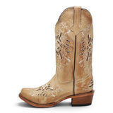 Botas Vaqueras para Mujer de Pantorrilla Ancha – Color Burnished Sand - TML205060AF - Tanner Mark Boots