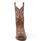 Botas Vaqueras para Mujer de Pantorrilla Ancha – Corte Laser Pull Up Cafe TML200939AF - Tanner Mark Boots