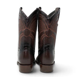 Botas Vaqueras Roper para Hombre de Piel Color Café – Punta Ovalada - La Carreta