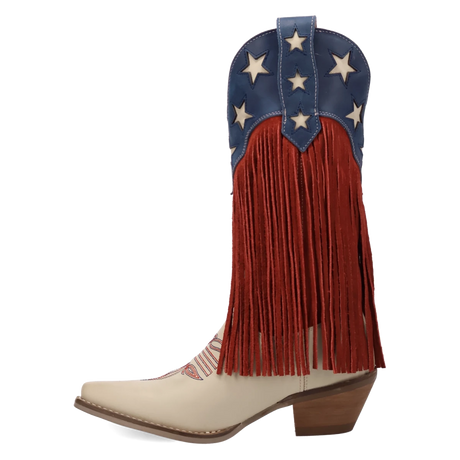 Botas Wild N' Free de Piel Original Punta Recortada Para Dama Color Beige - Dingo - Dan Post Boots