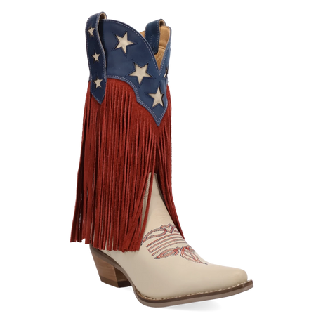 Botas Wild N' Free de Piel Original Punta Recortada Para Dama Color Beige - Dingo - Dan Post Boots
