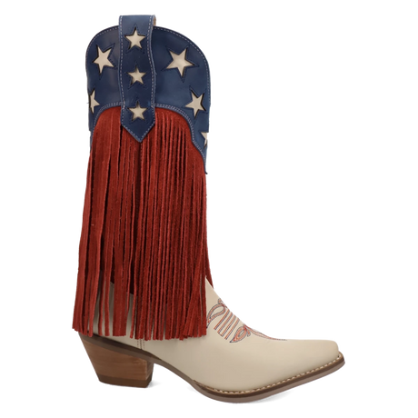 Botas Wild N' Free de Piel Original Punta Recortada Para Dama Color Beige - Dingo - Dan Post Boots
