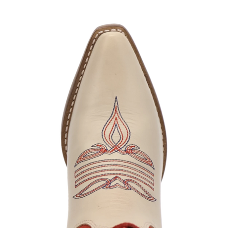 Botas Wild N' Free de Piel Original Punta Recortada Para Dama Color Beige - Dingo - Dan Post Boots