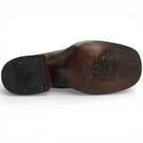 Botin de Avestruz Grabado con Punta Cuadrada Q82B0394 - Quincy Boots