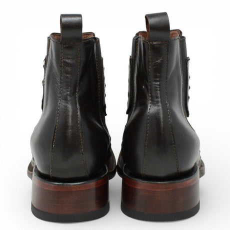 Botin de Avestruz Grabado con Punta Cuadrada Q82B0394 - Quincy Boots