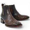 Botin de Avestruz Grabado con Punta Cuadrada - Quincy - Quincy Boots