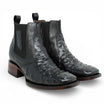Botin de Avestruz Grabado con Punta Cuadrada - Quincy - Quincy Boots