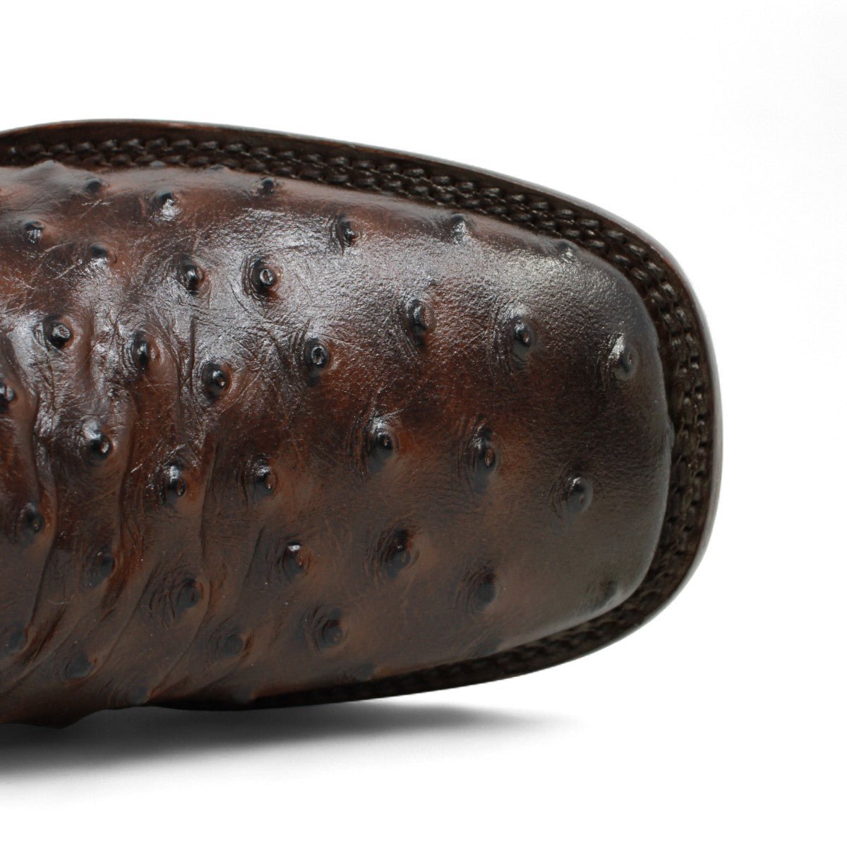 Botin de Avestruz Grabado con Punta Cuadrada - Quincy - Quincy Boots