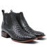 Quincy Men´s Caiman Hornback Print Square Toe Ankle Boots - Black - Pair Side View
