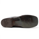 Quincy Men´s Caiman Hornback Print Square Toe Ankle Boots - Brown - Sole View