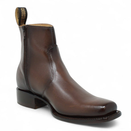 Botin de Piel Punta Dubai Cuadrada Para Hombre Color Cafe - LC266 - La Carreta