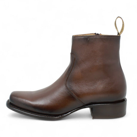 Botin de Piel Punta Dubai Cuadrada Para Hombre Color Cafe - LC266 - La Carreta