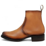 Botin de Piel Punta Dubai Cuadrada Para Hombre Color Miel - LC266 - La Carreta