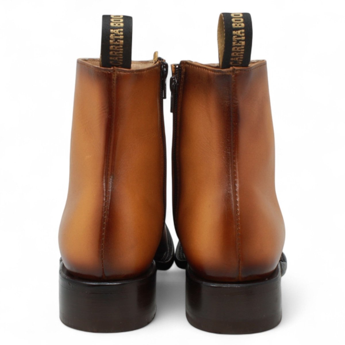 Botin de Piel Punta Dubai Cuadrada Para Hombre Color Miel - LC266 - La Carreta