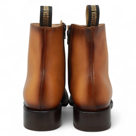 Botin de Piel Punta Dubai Cuadrada Para Hombre Color Miel - LC266 - La Carreta
