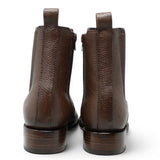 La Carreta Men's Genuine Leather Dubai Square Toe Ankle Boots - Brown - Pair Back View