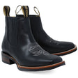 Botin Rodeo Cuadrado de PIel Original con Medallon Negro - La Sierra - La Carreta