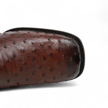 Botin Vaquero de Avestruz Original Horma Cuadrada Color Cafe - Vestigium - Vestigium