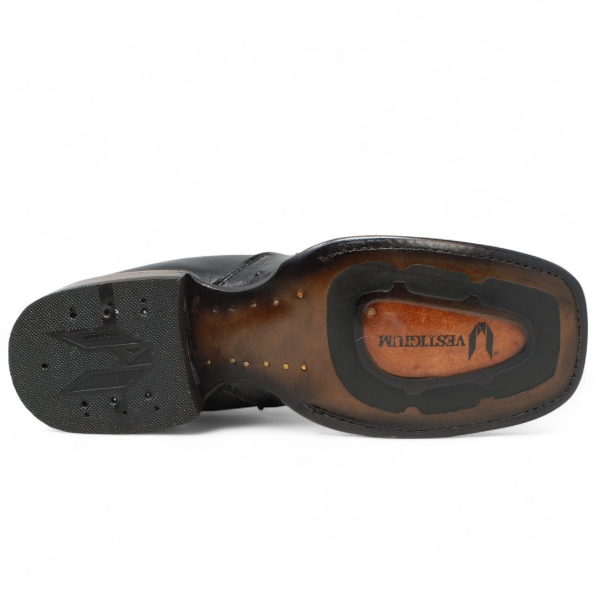 Botin Vaquero de Avestruz Original Horma Cuadrada Color Negro - Vestigium - Vestigium