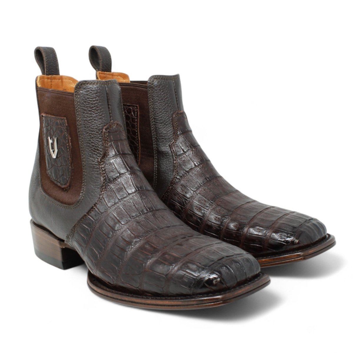 Botin Vaquero de Caiman Original Horma Cuadrada Color Cafe - Vestigium - Vestigium