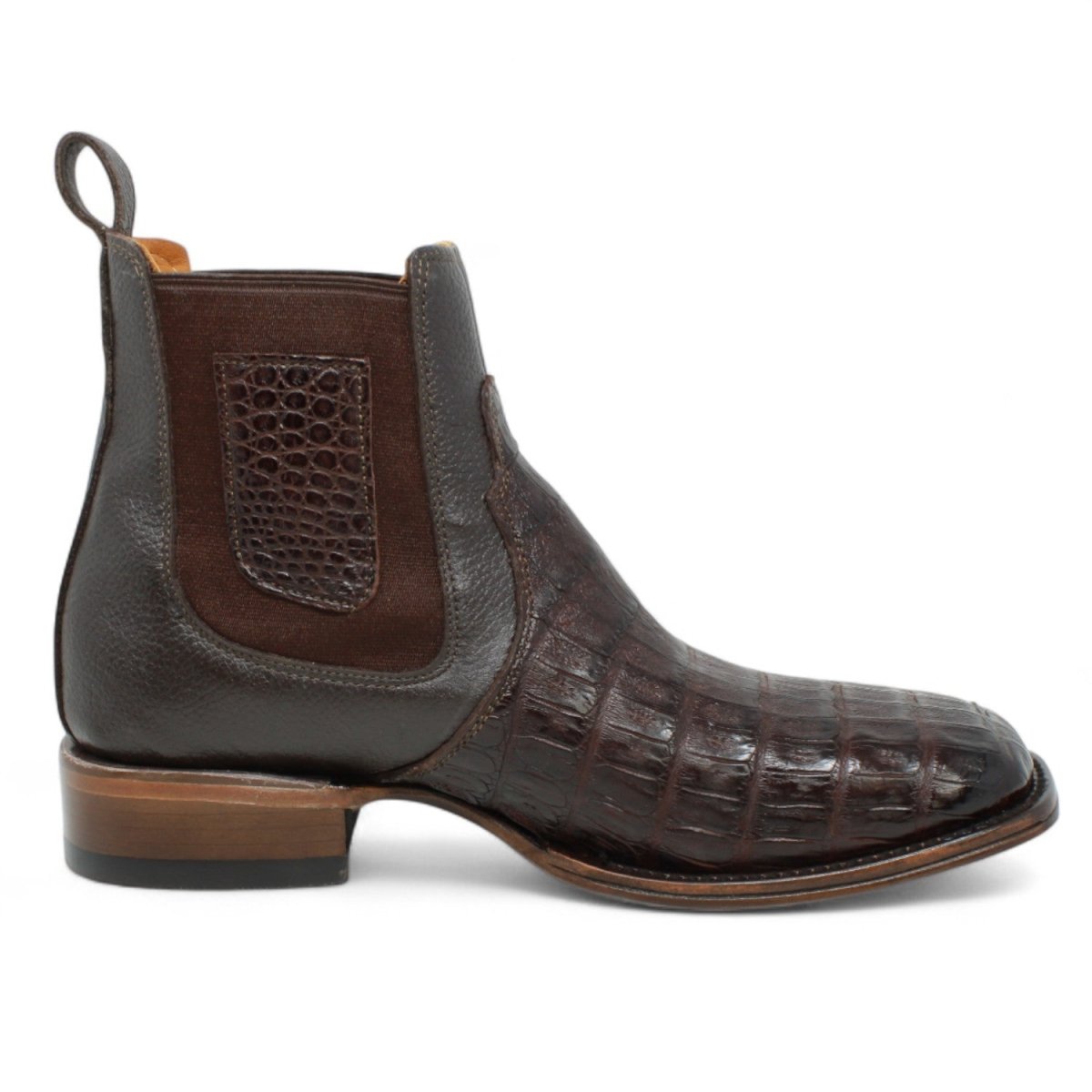 Botin Vaquero de Caiman Original Horma Cuadrada Color Cafe - Vestigium - Vestigium