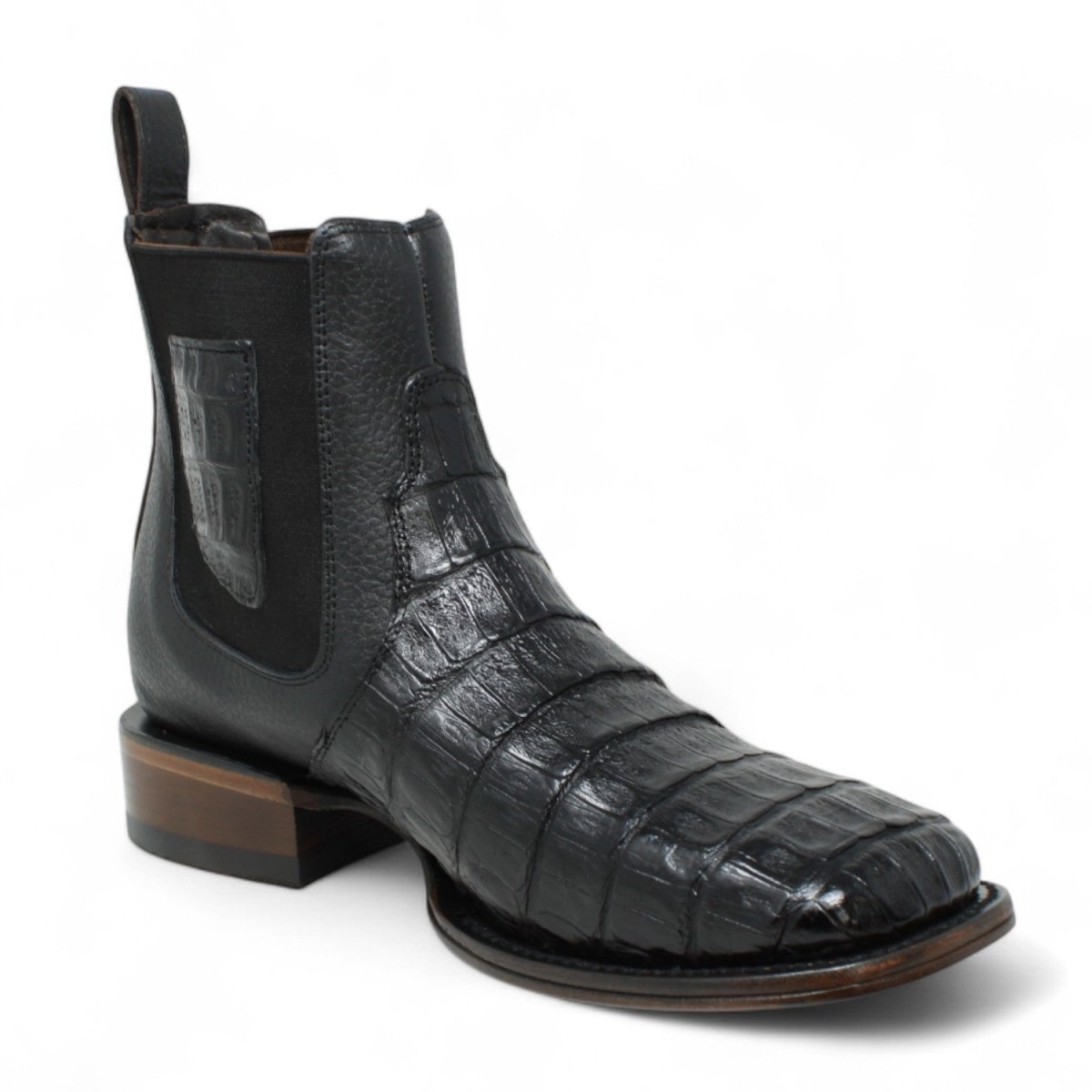 Botin Vaquero de Caiman Original Horma Cuadrada Color Negro - Vestigium - Vestigium
