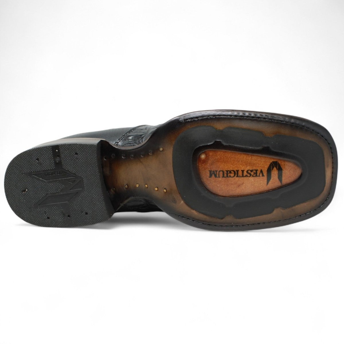 Botin Vaquero de Caiman Original Horma Cuadrada Color Negro - Vestigium - Vestigium