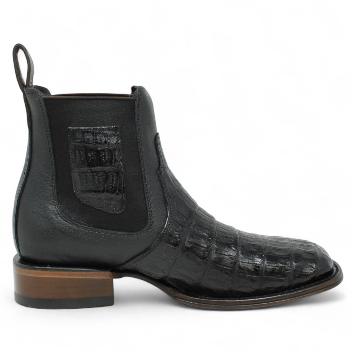 Botin Vaquero de Caiman Original Horma Cuadrada Color Negro - Vestigium - Vestigium