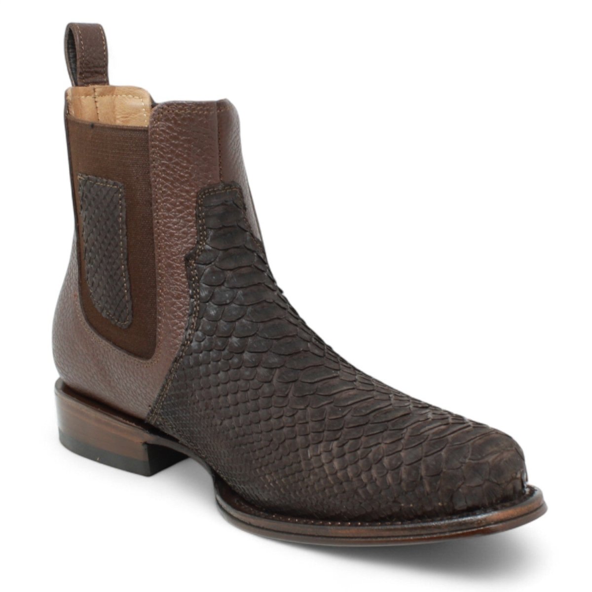 Botin Vaquero de Piton Original Horma Milan Color Cafe - Vestigium - Vestigium