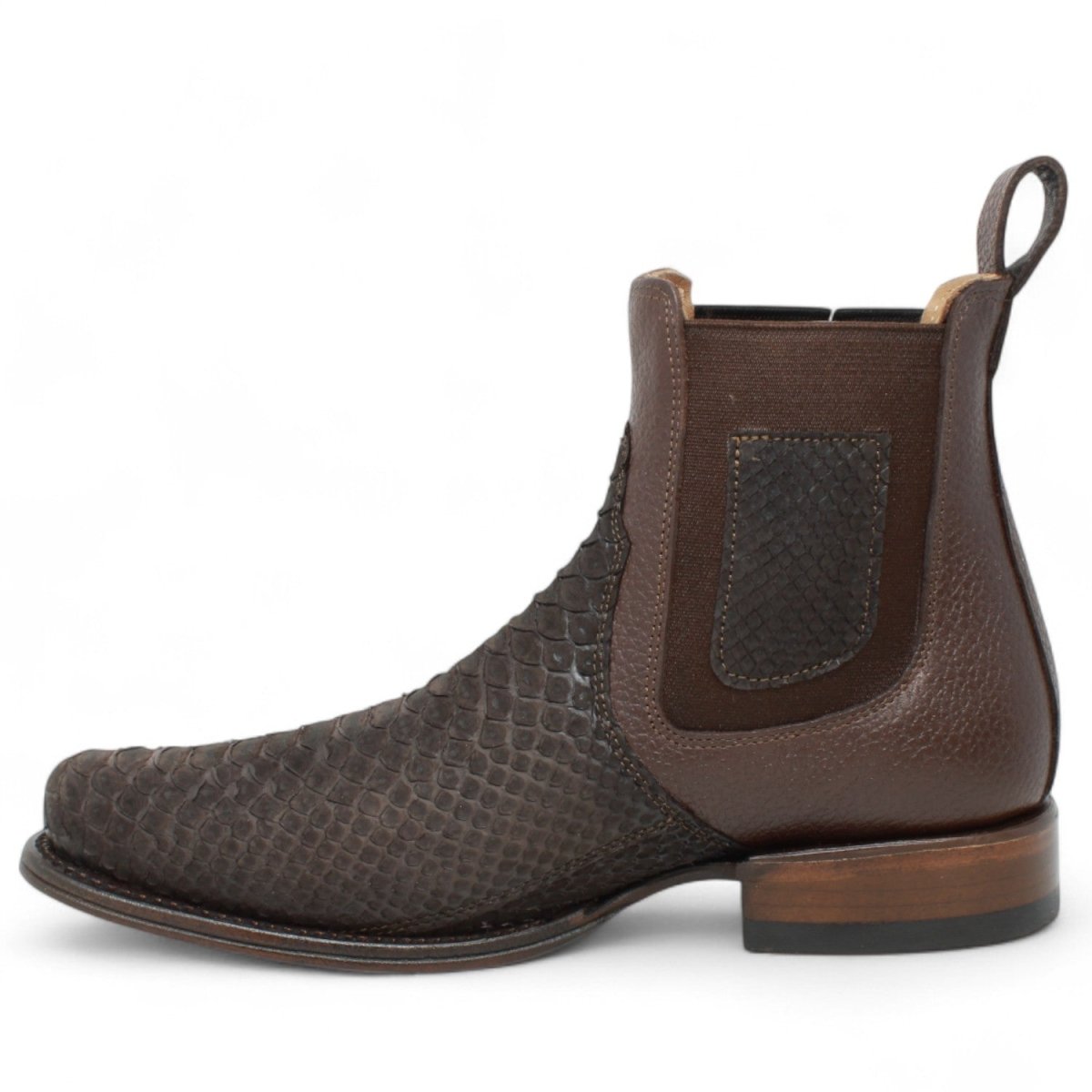 Botin Vaquero de Piton Original Horma Milan Color Cafe - Vestigium - Vestigium