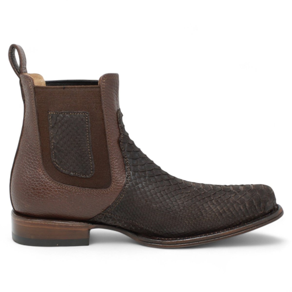 Botin Vaquero de Piton Original Horma Milan Color Cafe - Vestigium - Vestigium