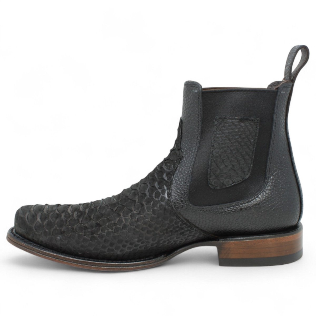 Botin Vaquero de Piton Original Horma Milan Color Negro - Vestigium - Vestigium