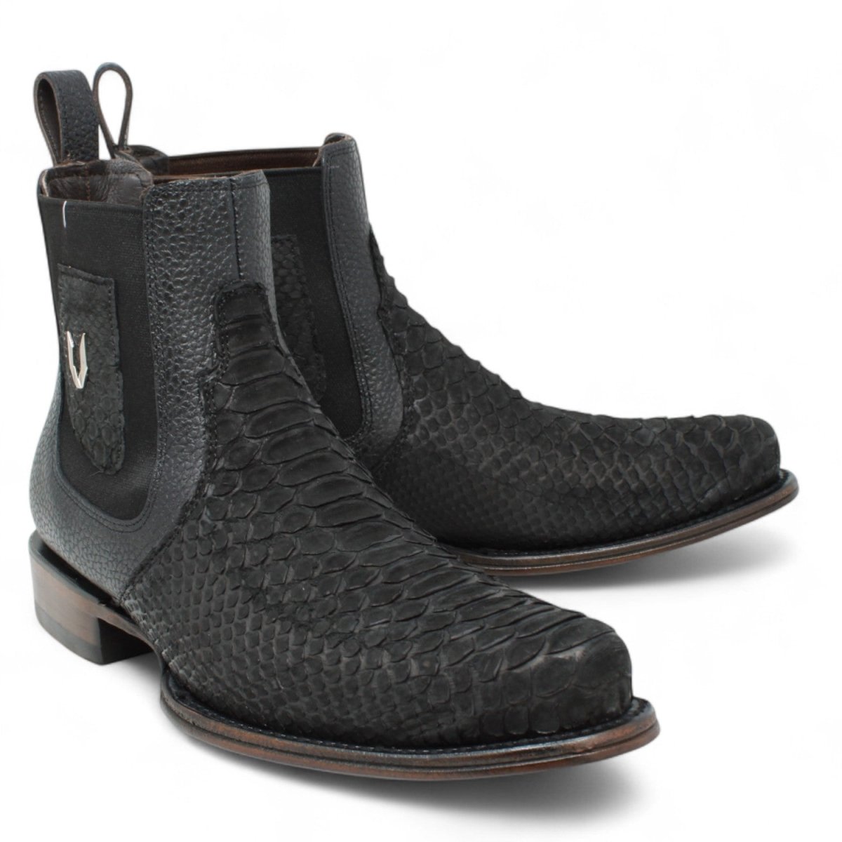 Botin Vaquero de Piton Original Horma Milan Color Negro - Vestigium - Vestigium