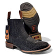 Botin Vaquero para Hombre de Piel Cuello de Toro Color Negro Estilo Rodeo – Hooch Boots H42H0572 - Hooch