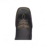 Botin Vaquero para Hombre de Piel Grasso Color Negro con Punta Cuadrada y Suela de Cuero – Hooch Boots H42P2205 - Hooch