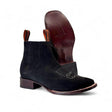 Botin Vaquero para Hombre Punta Cuadrada de Piel Nobuck Color Negro Horma Ancha – Hooch Boots H42P8205 - Hooch Boots
